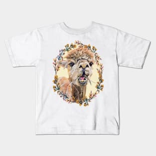 Alpaca - Floral Kids T-Shirt